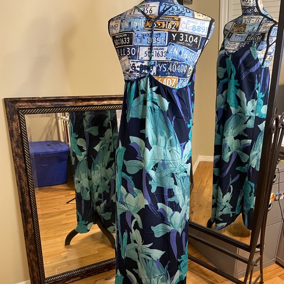 ❌Super Soft Long Blue Floral Loft Dress - Picture 3 of 5